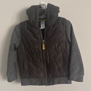 Brown and Gray Hooded Jacket